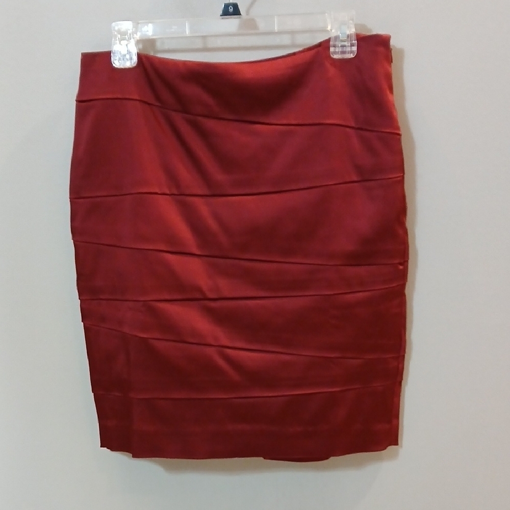 White House Black Market Lined Satin Pencil Skirt Sz 10